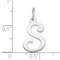 14K White Gold Polished Fancy Initial Letter S Charm Jewerly 20mm x 11mm
